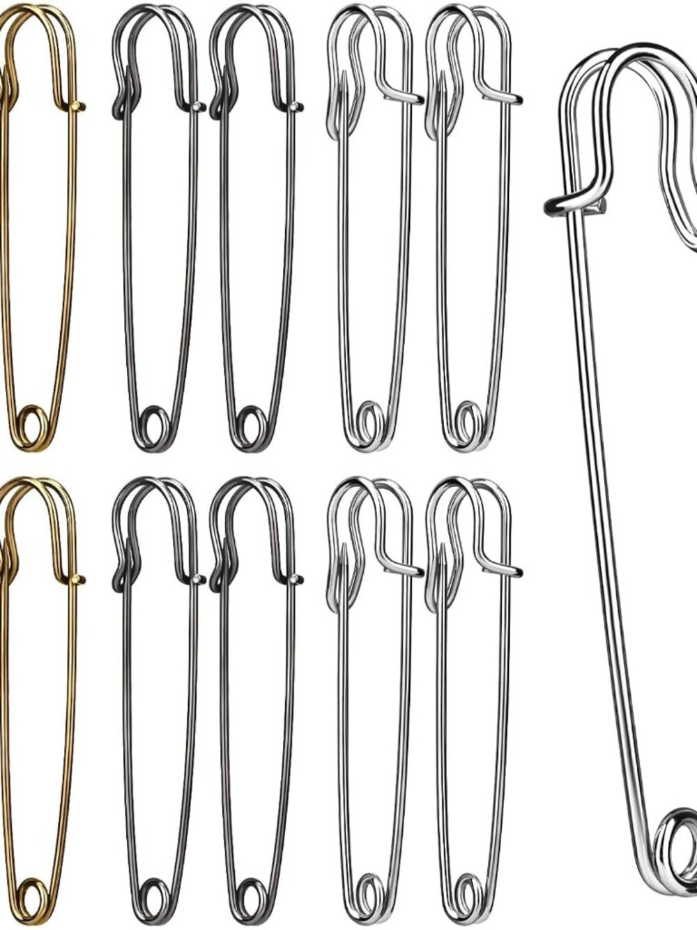 Large Safety Pins, 30 Pack Heavy Duty Safety Pins 3 Inch 75mm